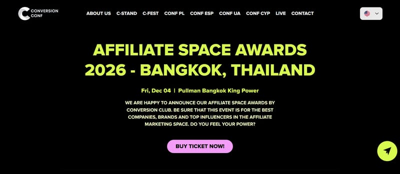 Affiliate Space Awards 2026 - Bangkok, Thailand event banner