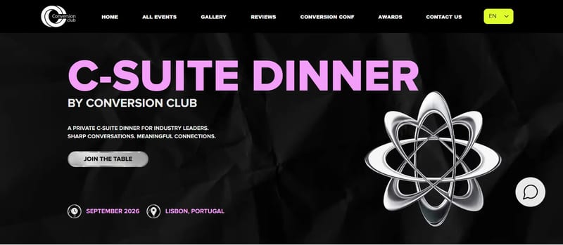 C-Suite Dinner during IGB Barcelona 2026 event banner