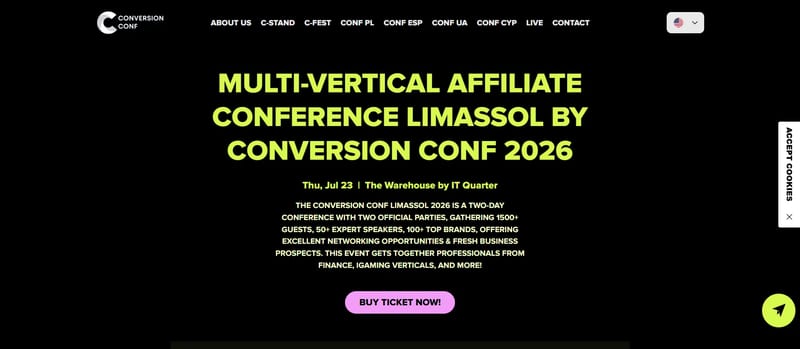 Multi-Vertical Affiliate Conference Limassol by Conversion Conf 2026 event banner