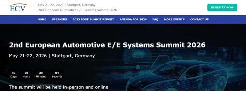 2nd European Automotive E/E Systems Summit 2026 event banner