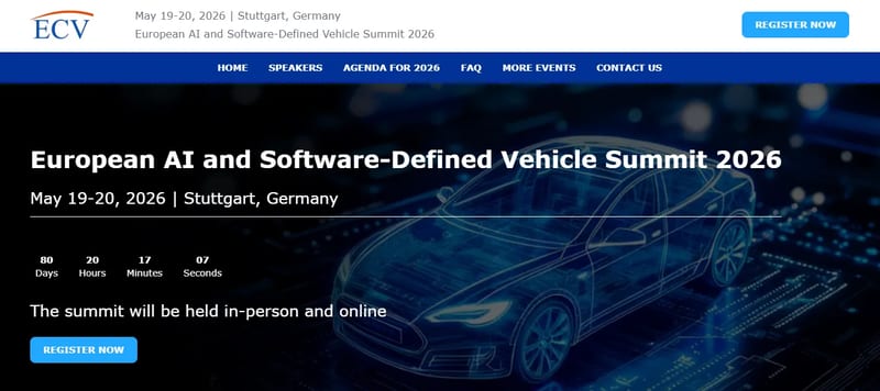 European AI and Software-Defined Vehicle Summit 2026 event banner