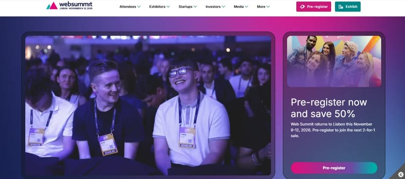 Web Summit Lisbon 2026 event banner