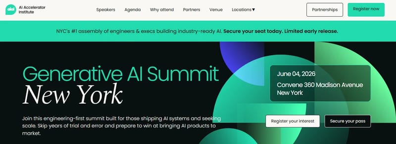 Generative AI Summit New York event banner
