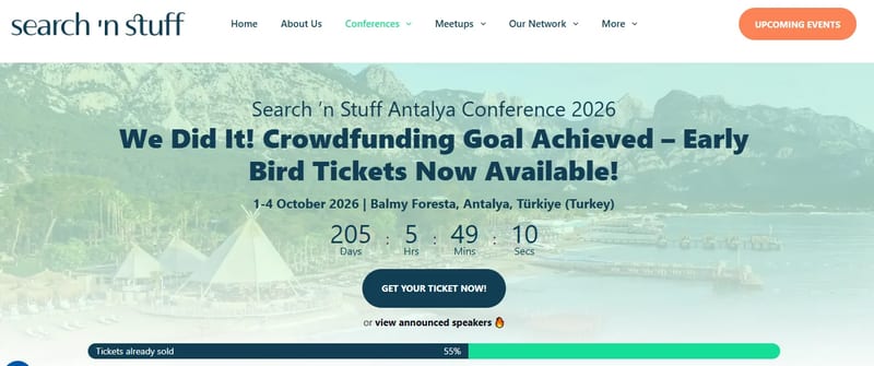 Search ’n Stuff Antalya Conference 2026 event banner
