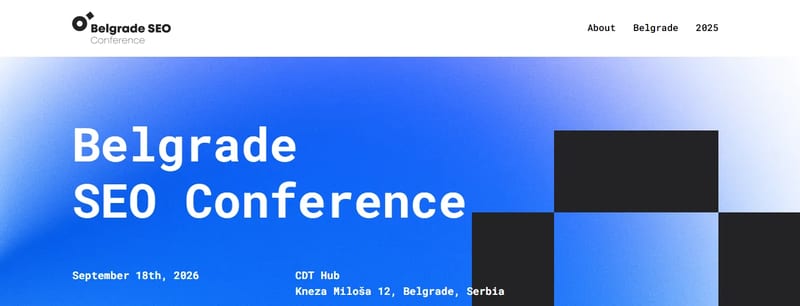 Belgrade SEO Conference 2026 event banner