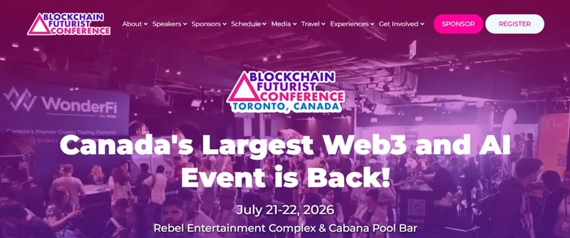 2026 Blockchain Futurist Conference Toronto event banner