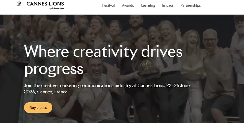 Cannes Lions International Festival of Creativity 2026 event banner