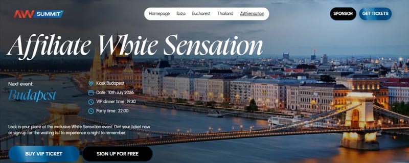 Affiliate White Sensation – Budapest event banner