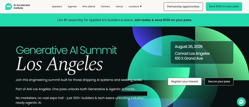 Generative AI Summit Los Angeles event banner
