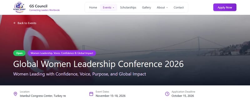 Global Women Leadership Conference 2026 event banner