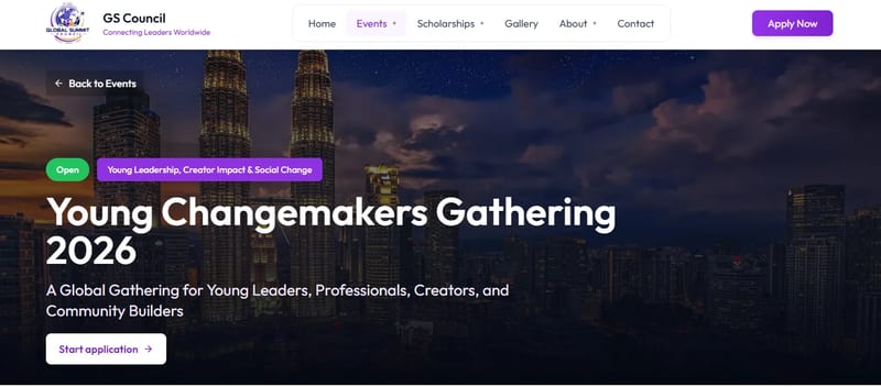 Young Changemakers Gathering 2026 event banner