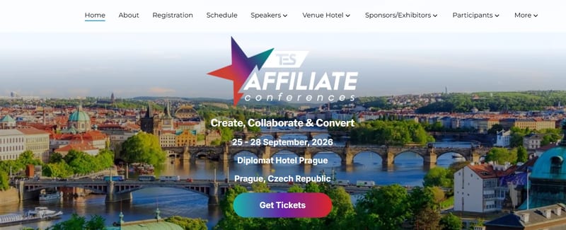 TES Affiliate Conference Prague 2026 event banner
