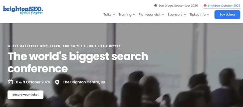 BrightonSEO October 2026 event banner