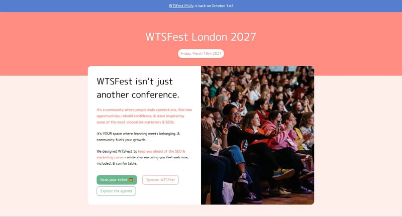WTSFest London 2027 event banner