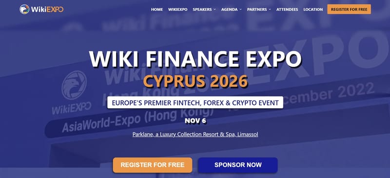 Wiki Finance Expo Cyprus 2026 event banner