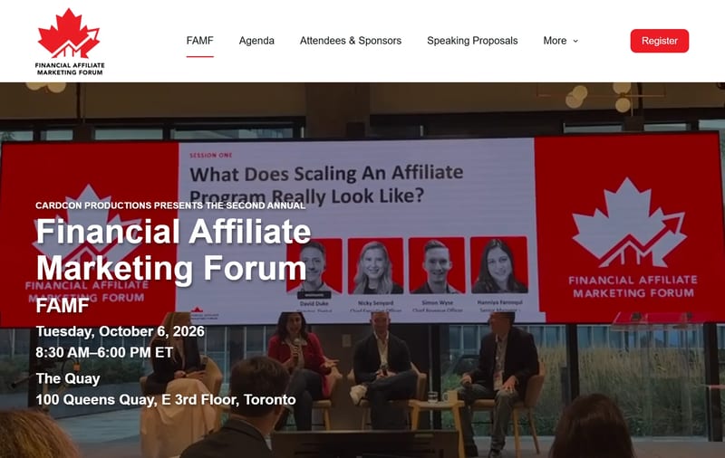 Financial Affiliate Marketing Forum 2026 event banner