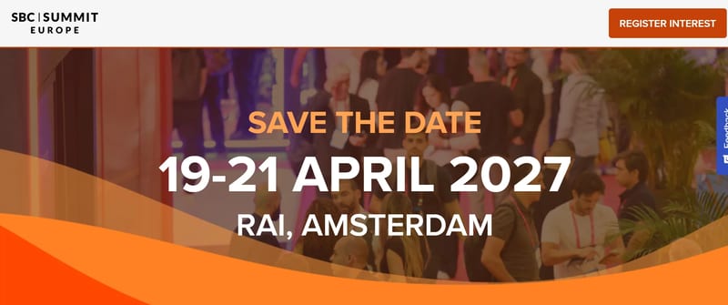 SBC Summit Europe 2027 event banner