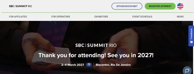 SBC Summit Rio 2027 event banner