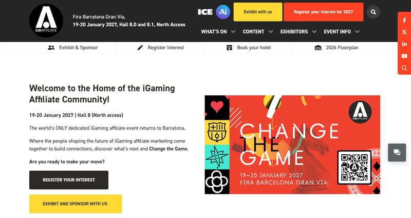 iGB Affiliate Barcelona 2027 event banner