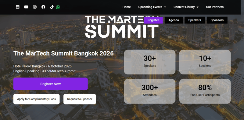 The MarTech Summit Bangkok 2026 event banner