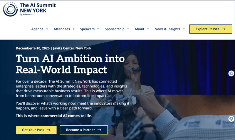 The AI Summit New York 2026 event banner