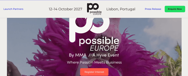 POSSIBLE Europe 2027 event banner