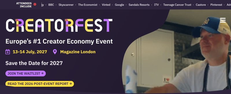 CreatorFest Europe 2027 event banner
