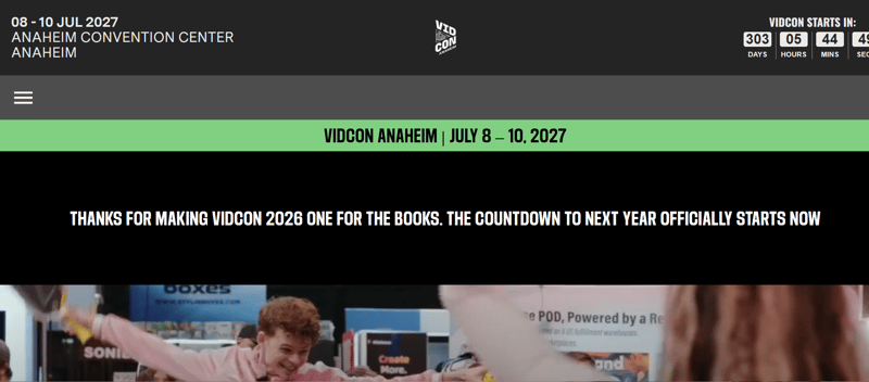 VidCon Anaheim 2027