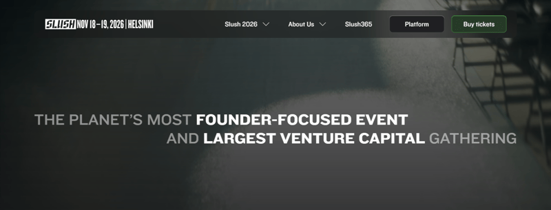 Slush 2026 event banner