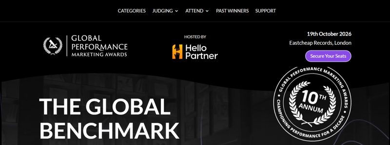 Global Performance Marketing Awards 2026 event banner