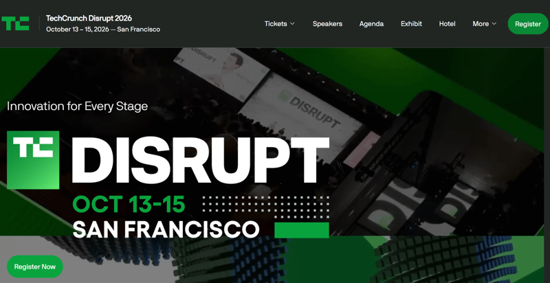TechCrunch Disrupt 2026 event banner