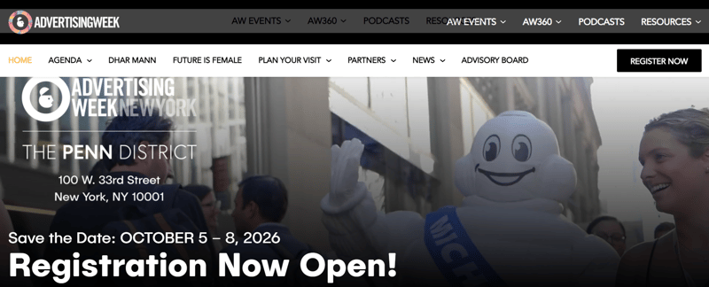 Advertising Week New York 2026 event banner