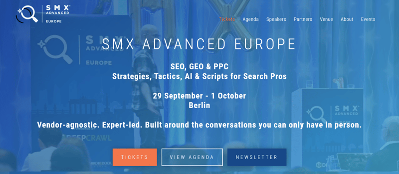 SMX Advanced Europe 2026 event banner