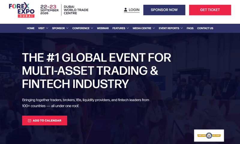 Forex Expo Dubai 2026 event banner